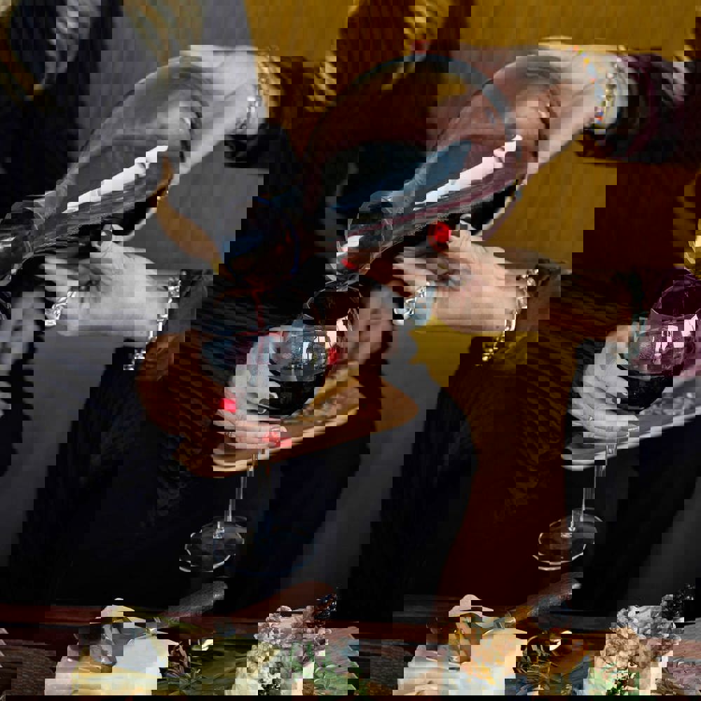 Sagaform Nature Weinkaraffe mit Korkstopfen 2 liter