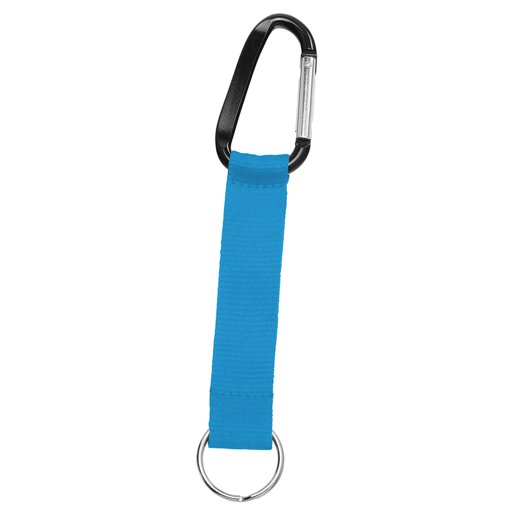Kurz-Schlüsselband/Kurz-Lanyard "Duo" - Pastellblau (ca. Pantone PCC)/schwarz