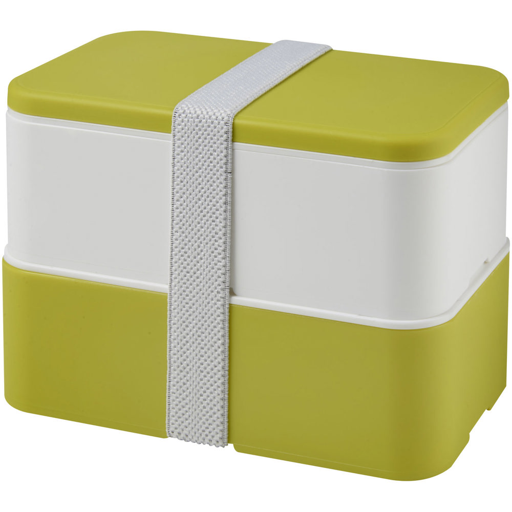 MIYO 700+700 ml Doppel-Lunchbox - limone, weiss, weiss