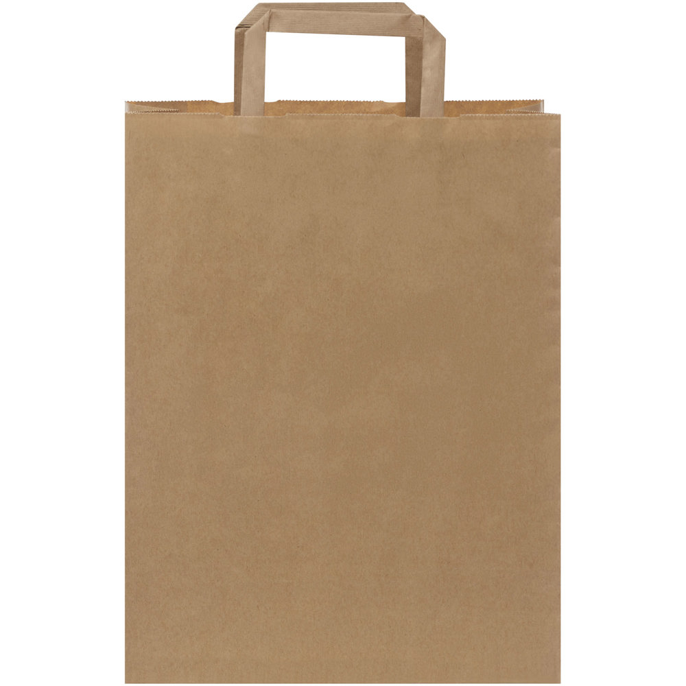 Kraftpapiertasche 80-90 g/m² mit flachen Griffen – 25 × 11 × 31 cm