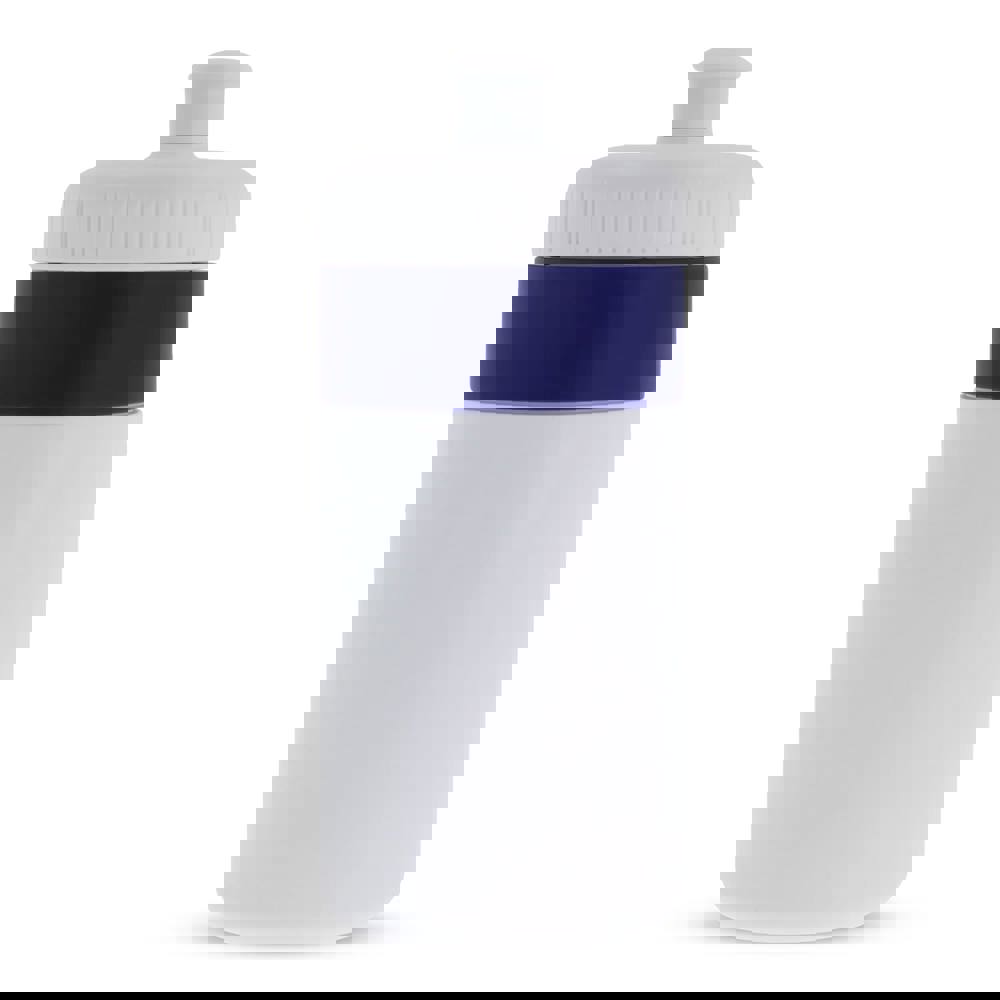 Sportflasche mit Rand 500ml - Weiss / Dunkelblau