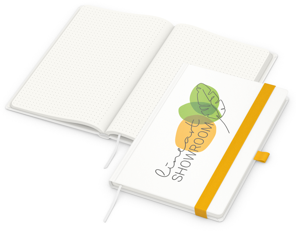 Notizbuch Match-Book RECYCLING Hardcover individuell bedruckt - gelb
