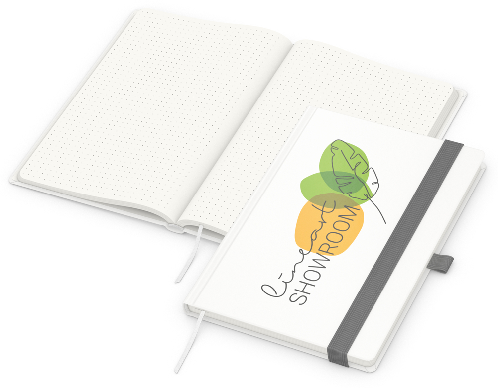 Notizbuch Match-Book RECYCLING Hardcover individuell bedruckt - Silbergrau