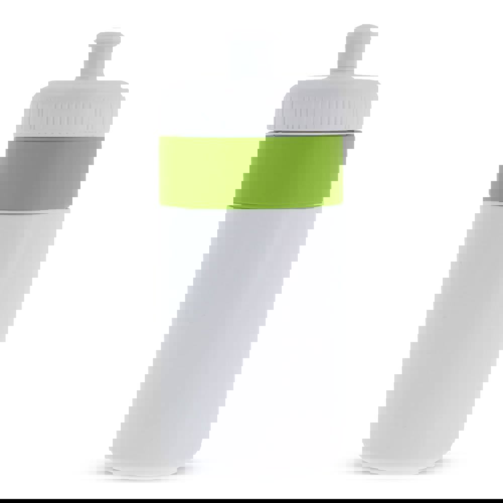 Sportflasche mit Rand 500ml - Weiss / Hellgrün