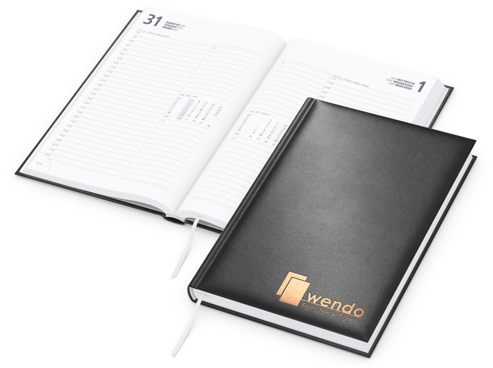 Tageskalender Image Mo.–Fr. je 1 Seite 352 Seiten Kunstleder-Hardcover - schwarz