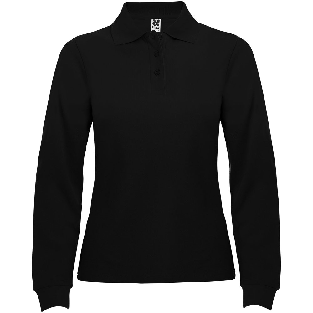 Estrella Langarm Poloshirt für Damen - Schwarz