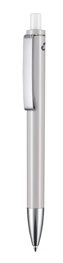 Kugelschreiber EXOS RECYCLED - grau recycled/weiss