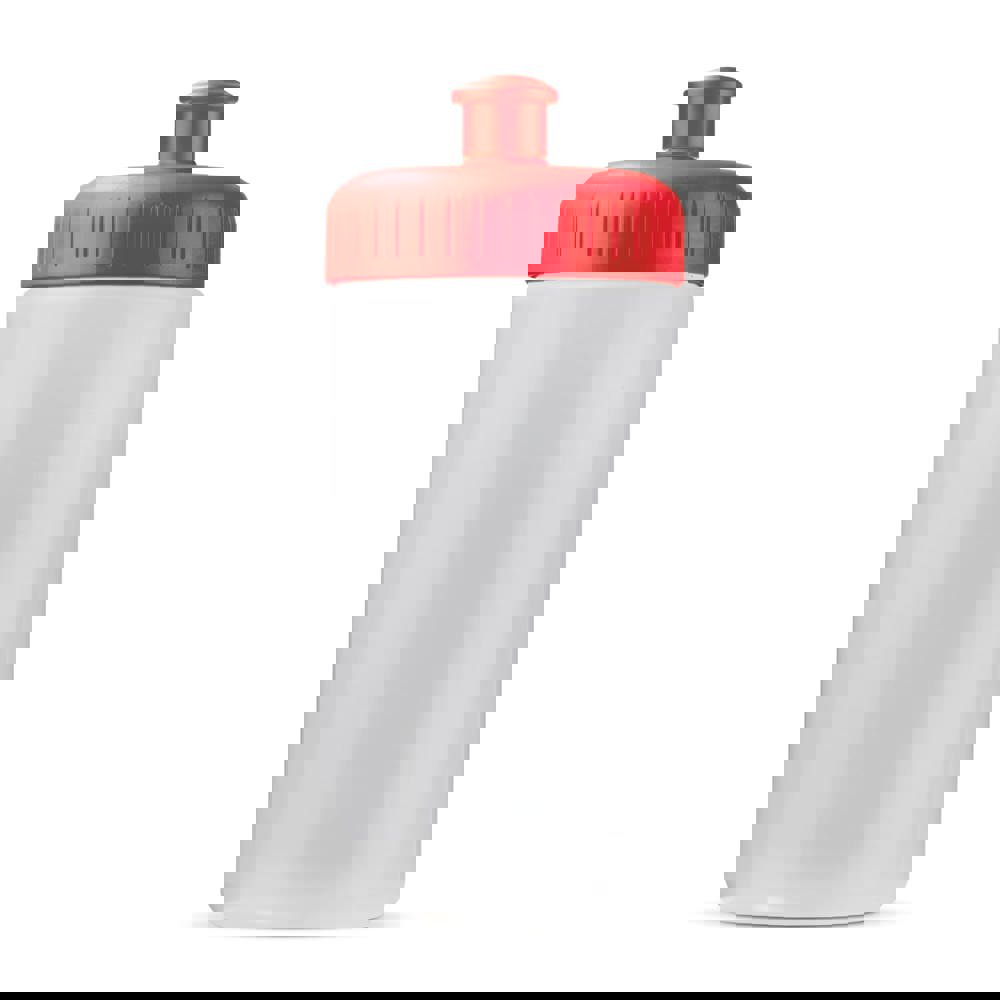 Sportflasche auf Biobasis 500ml basic - Transparent / Rot