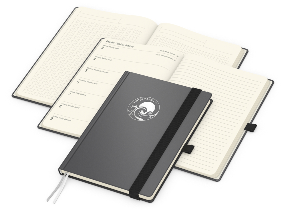 Wochenkalender links + Notizen rechts Vision-Hybrid, Silberprägung