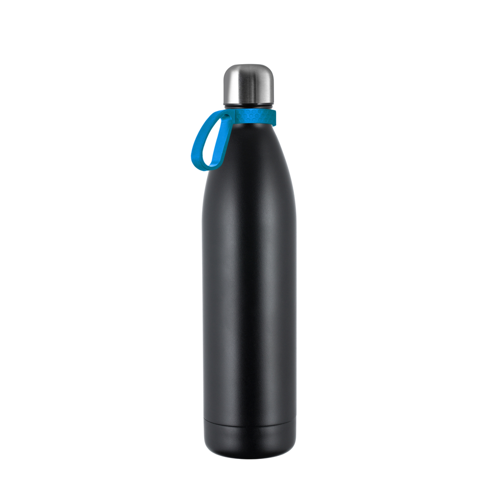 Thermotrinkflasche RETUMBLER-NIZZA XL - schwarz, silber, cyan