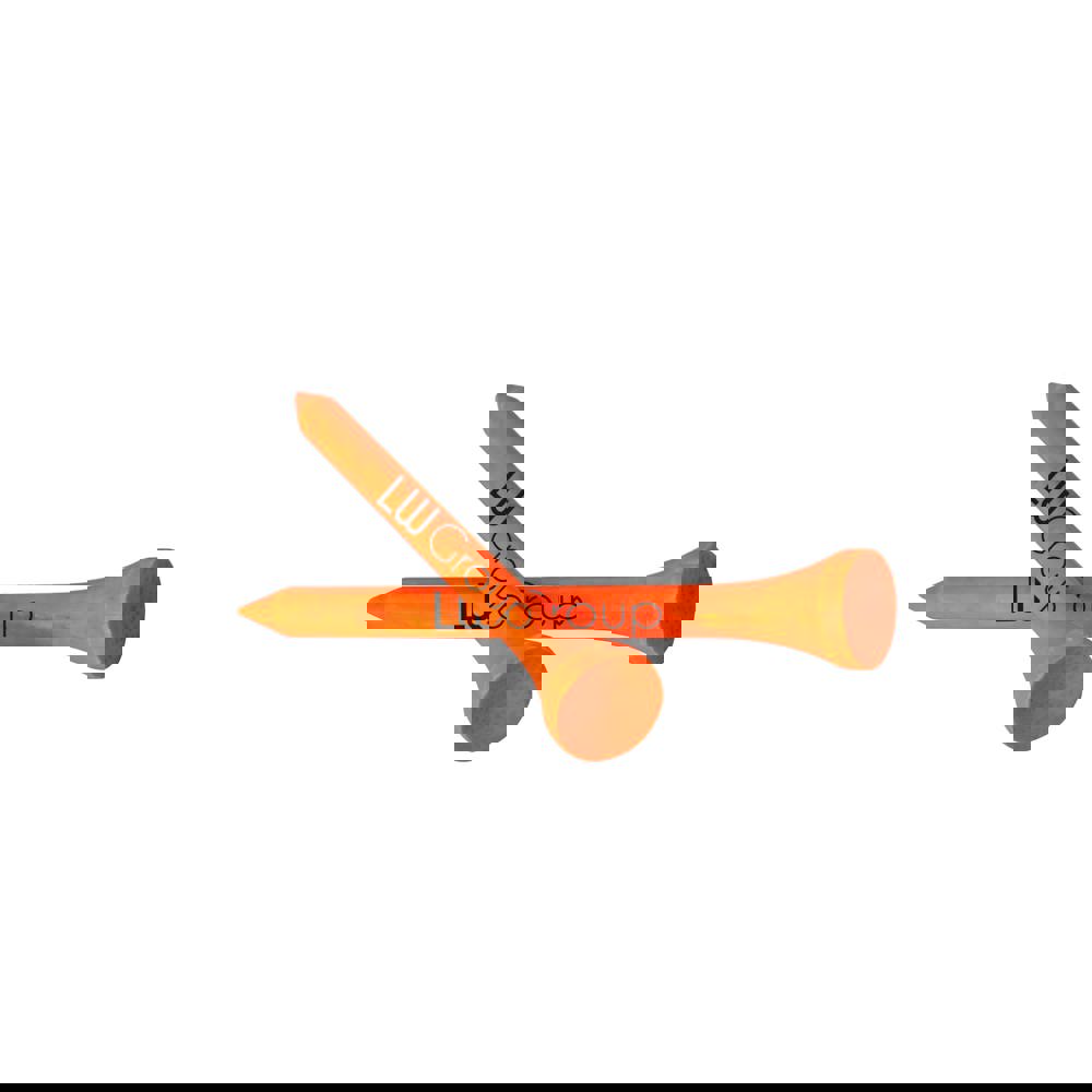 Tee aus Bambusholz 70 mm - neon orange