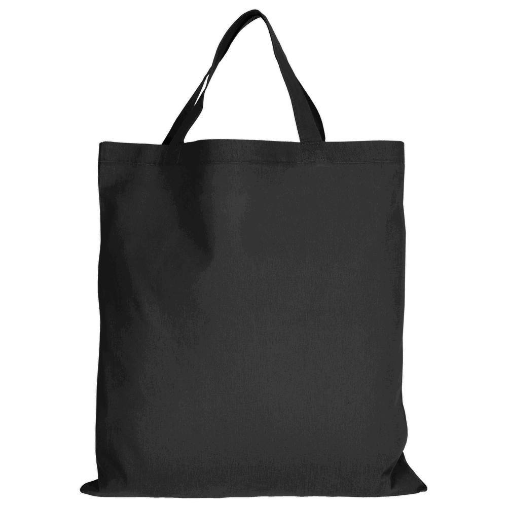 Baumwolltasche - OEKO-TEX®, ca. 140 g/m², mit zwei kurzen Henkeln - Schwarz