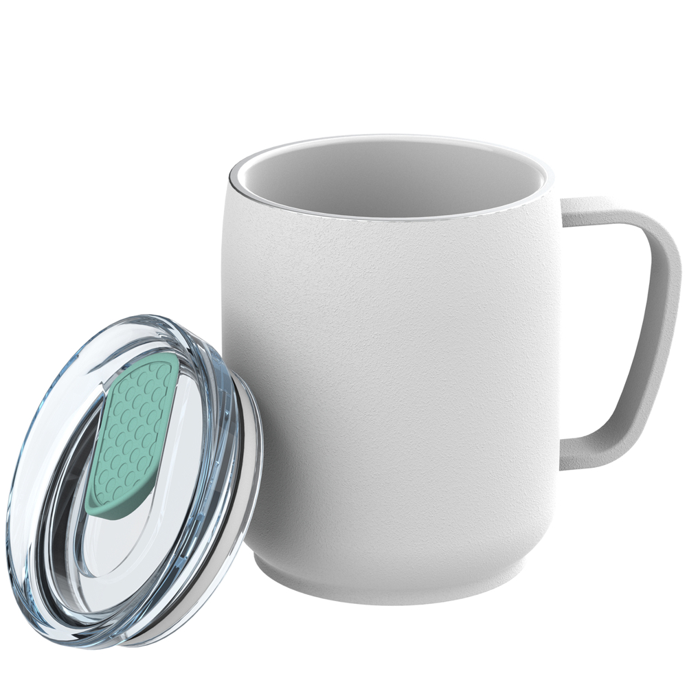 Thermobecher RETUMBLER-myNIZZA CERAMIC - mint, weiß, transparent