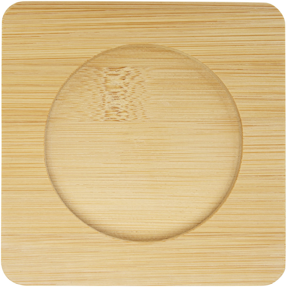 Manti 2-teiliger 250 ml doppelwandiger Glasbecher mit Bambusuntersetzer 