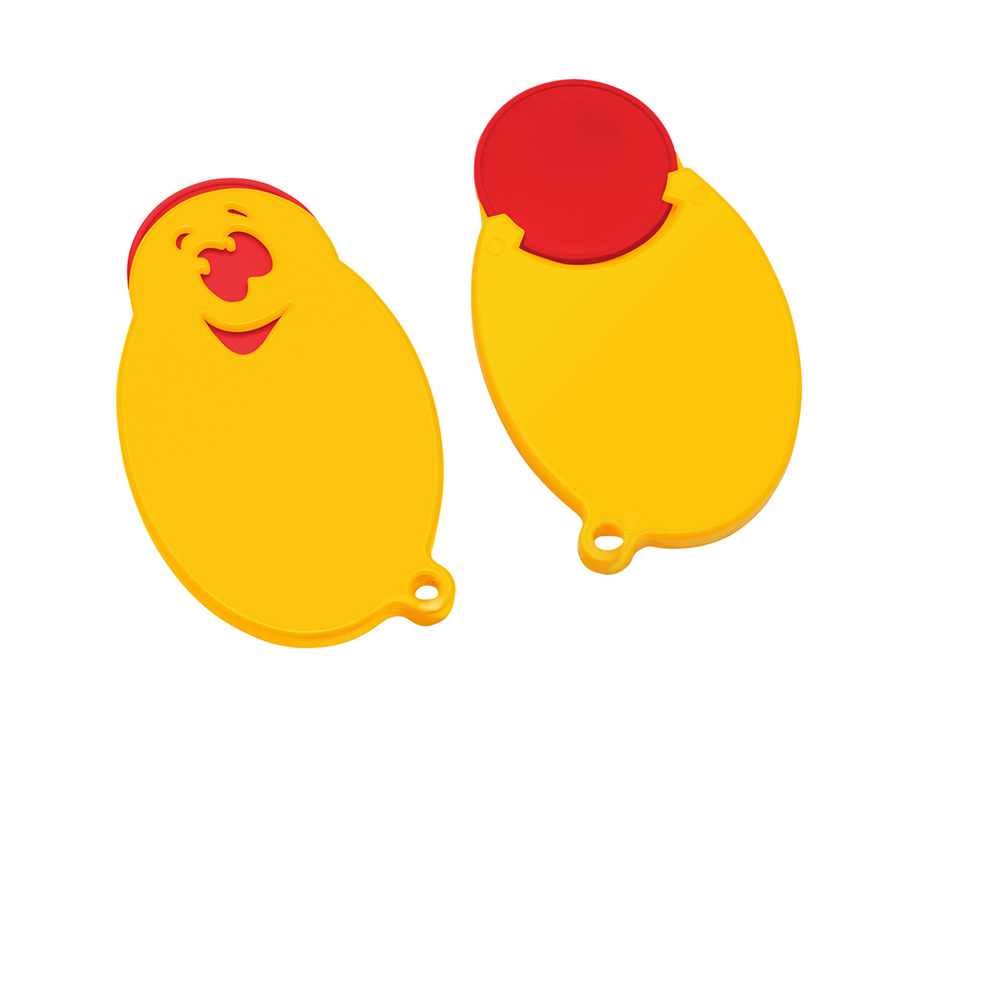 Chiphalter mit 1€-Chip "Gesicht" - rot/gelb