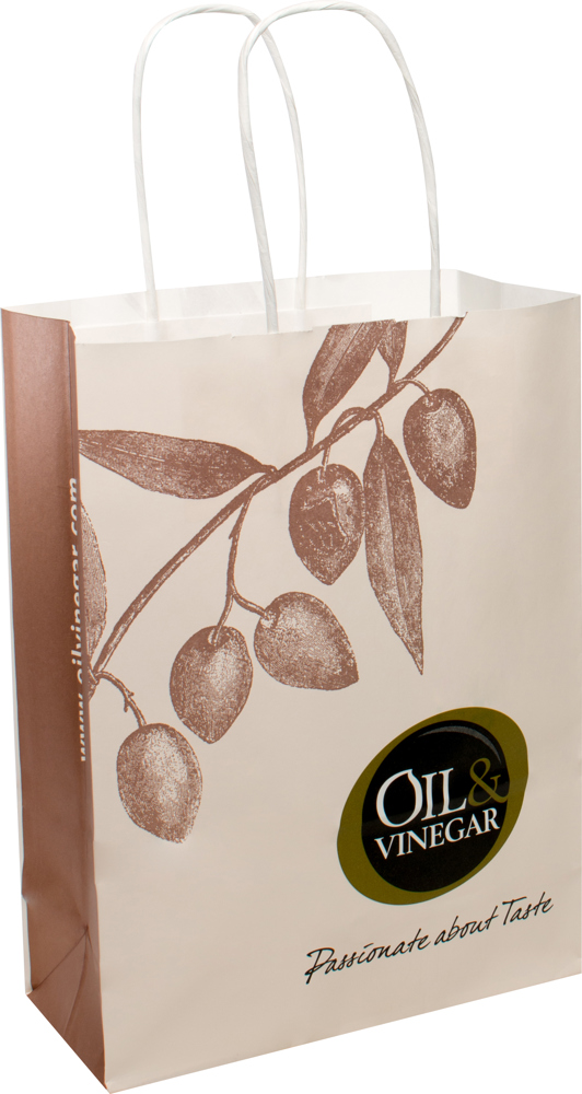 Tragetasche BASIC mit gedrehten Papiergriffen, 18 x 8 x 24 cm