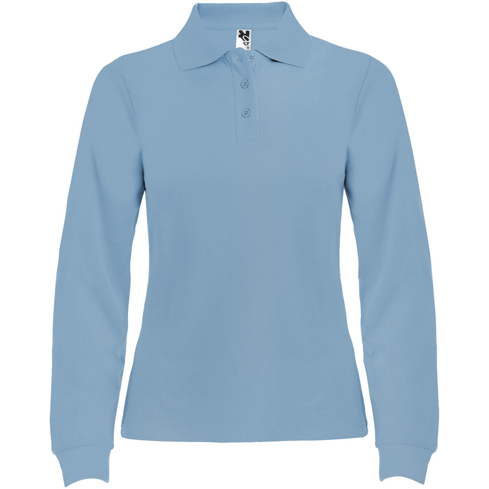Estrella Langarm Poloshirt für Damen - himmelblau