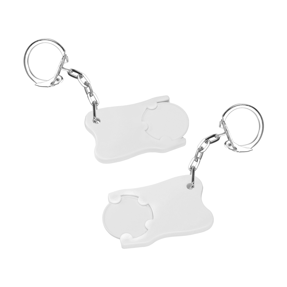 Chiphalter mit 1€-Chip "Zahn" - Weiß/Weiß