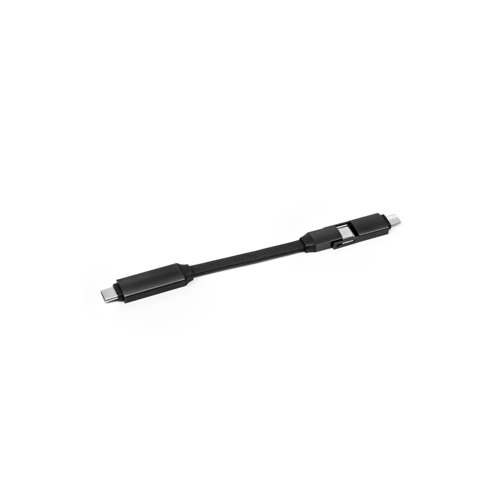 2 in 1 Alu Magnetisches Schlüsselanhänger Ladekabel - Schwarz