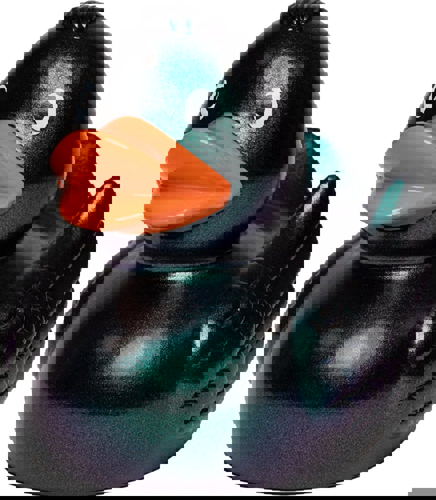 Quietsche-Ente, metallic/grün, 7,5 cm