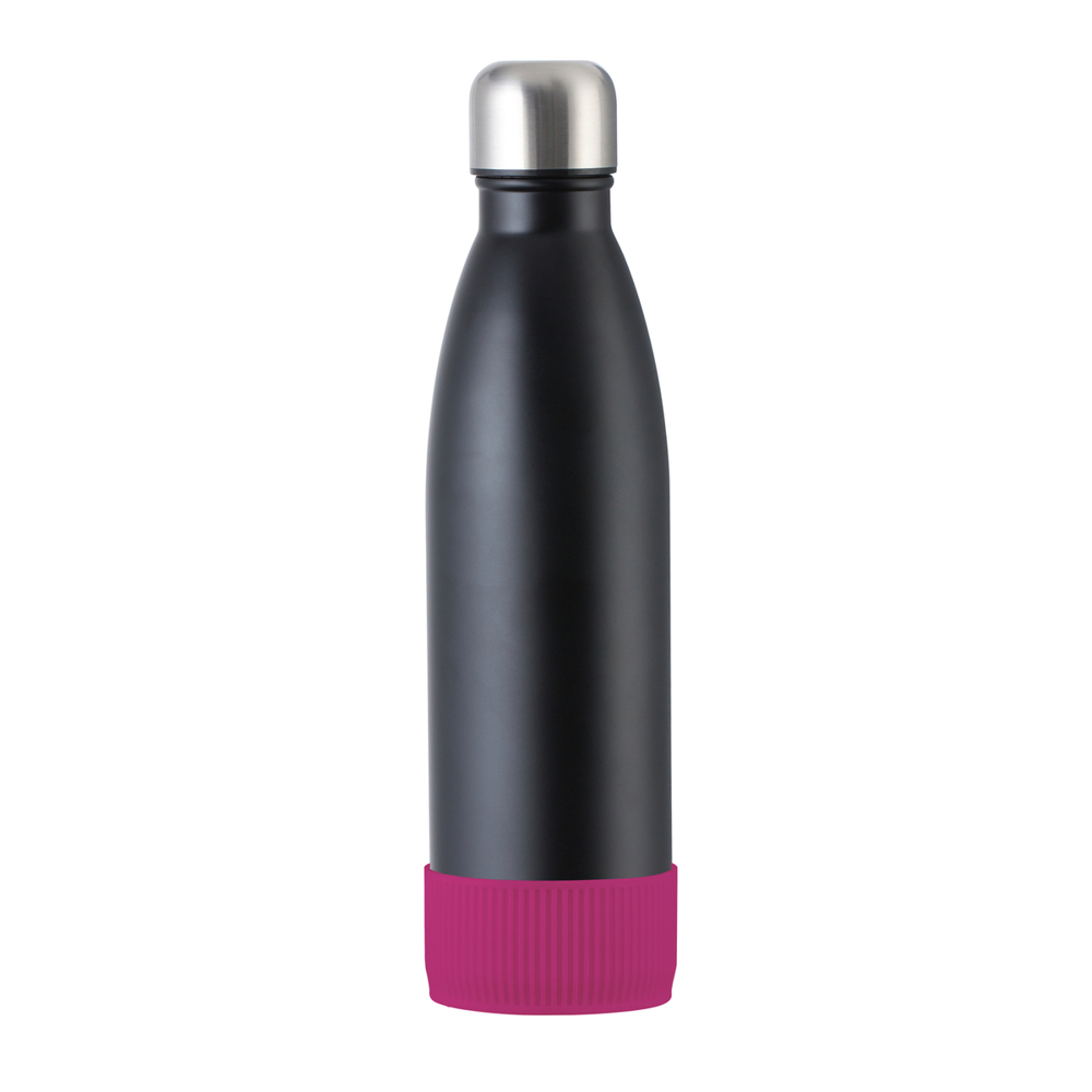 Trinkflasche RETUMBLER-myTOULON - magenta, schwarz, silber