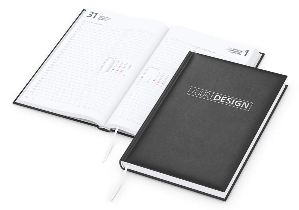 Tageskalender Image, schwarz, Silberprägung