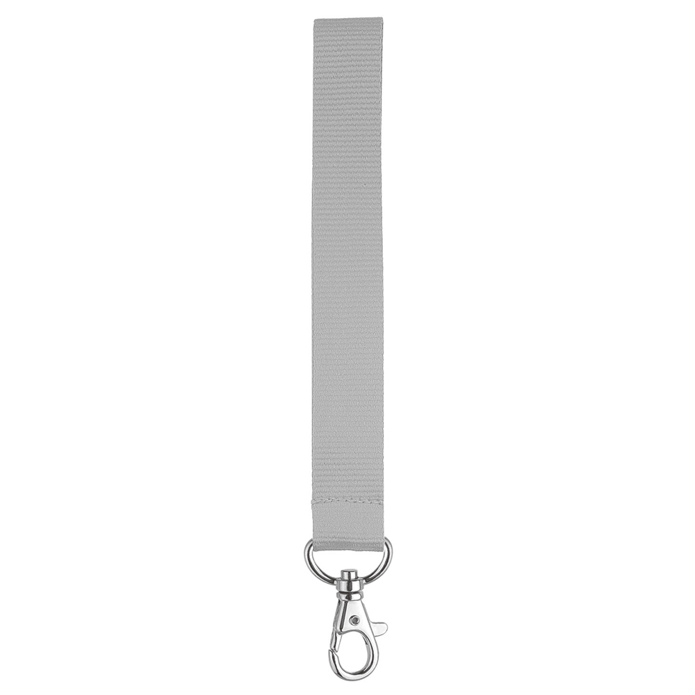 Kurz-Lanyard mit Standardkarabiner, - Silber (ca. Pantone 877C)