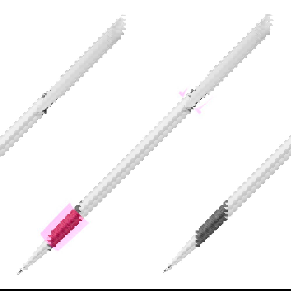 Kugelschreiber S40 Grip hardcolour - Weiss / Rosa