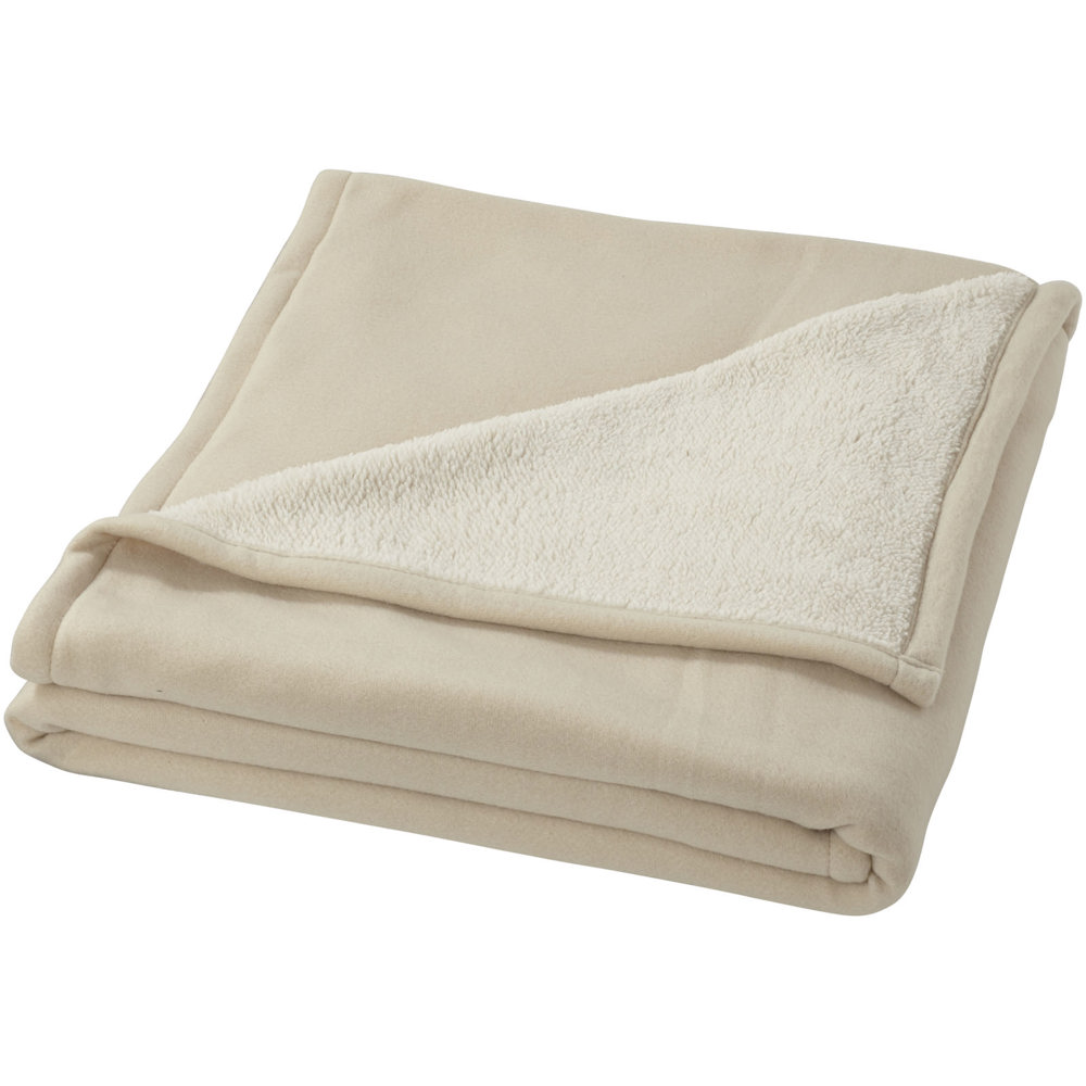 Springwood Decke aus weichem Fleece und Sherpa-Plaid - offwhite