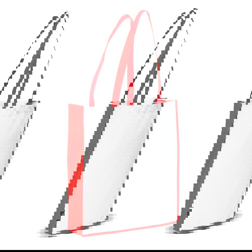 Tragetasche Non-Woven 75g/m² - Weiss / Rot