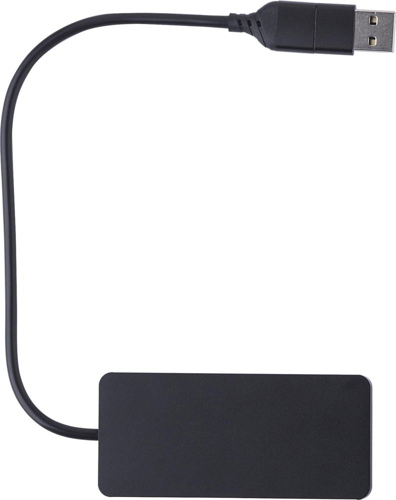 Recycelte Aluminium USB Hub Layton - schwarz