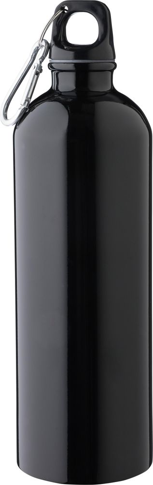 Recycelte einwandige Edelstahlflasche (750 ml) Emeric - Schwarz