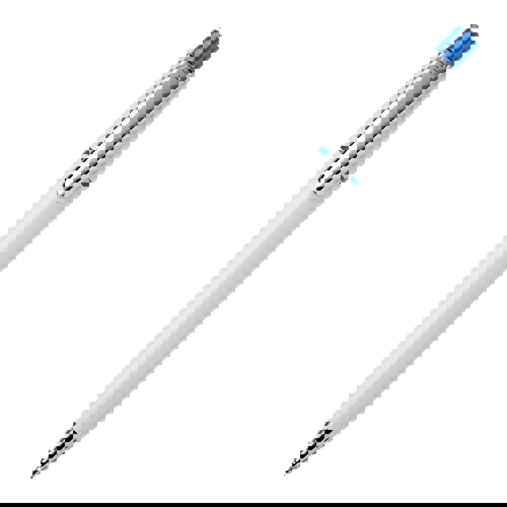 Kugelschreiber Semyr Chrome hardcolour - Weiss / Blau