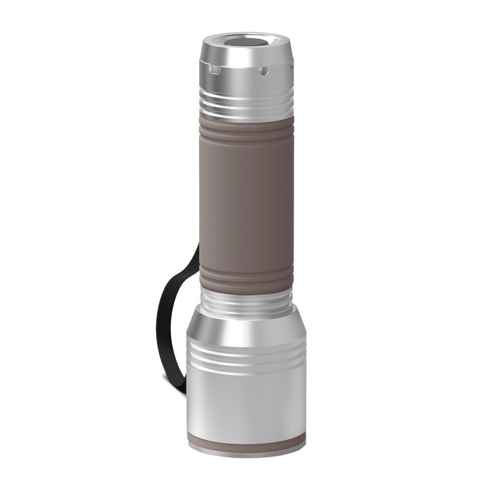 Taschenlampe REEVES-myFLASH 700 - silber, braun