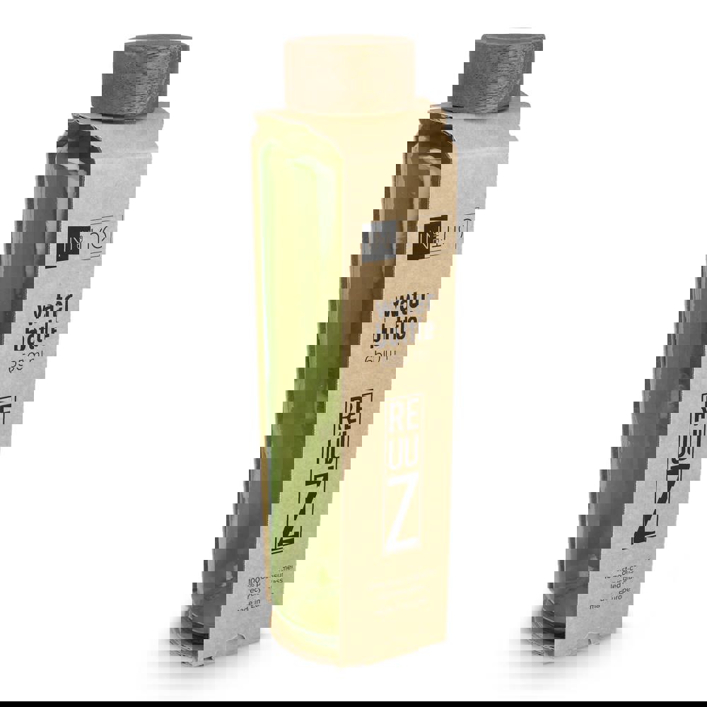 InSideOut Recycelte Glaswasserflasche ReuuZ mit Holzverschluss 650 ml