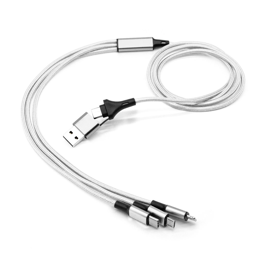 TEX-cable 5 in 1 Ladekabel - silber gedeckt