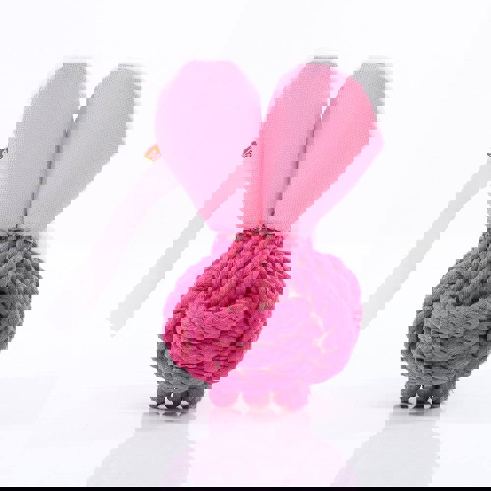 Hundespielzeug Knotentier Hase, pink, one size