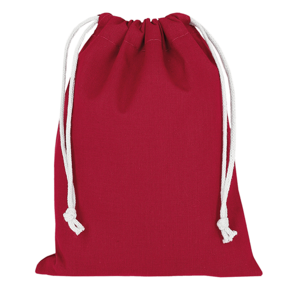 Baumwoll-Zuziehbeutel, OEKO-TEX®, 15 x 20 cm, ca. 140 g/m² - dunkelrot