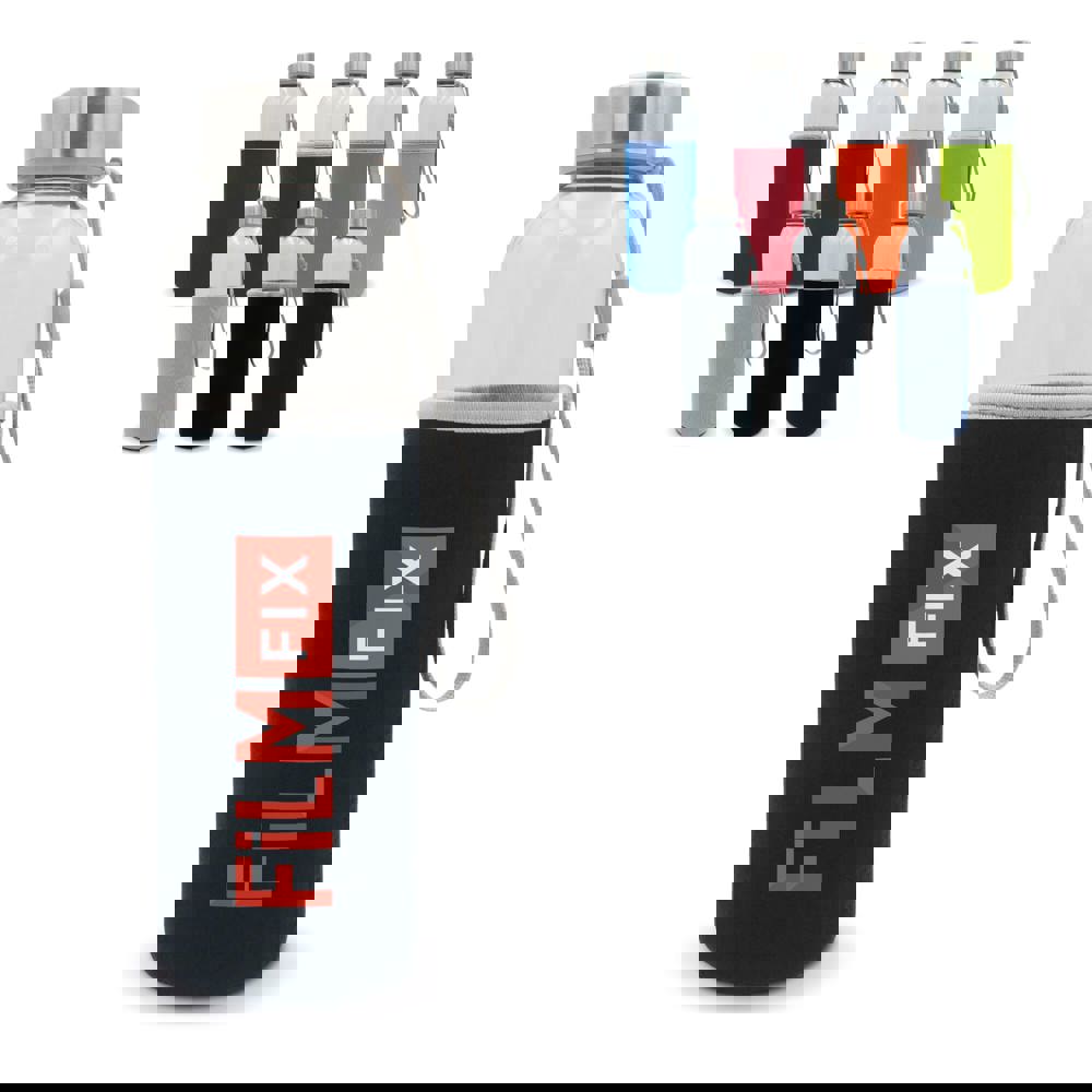 Trinkflasche aus Glas mit Neoprenhülle 500ml