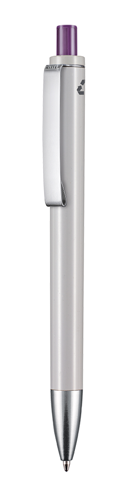 Kugelschreiber EXOS RECYCLED - grau recycled/pflaume-lila TR/FR