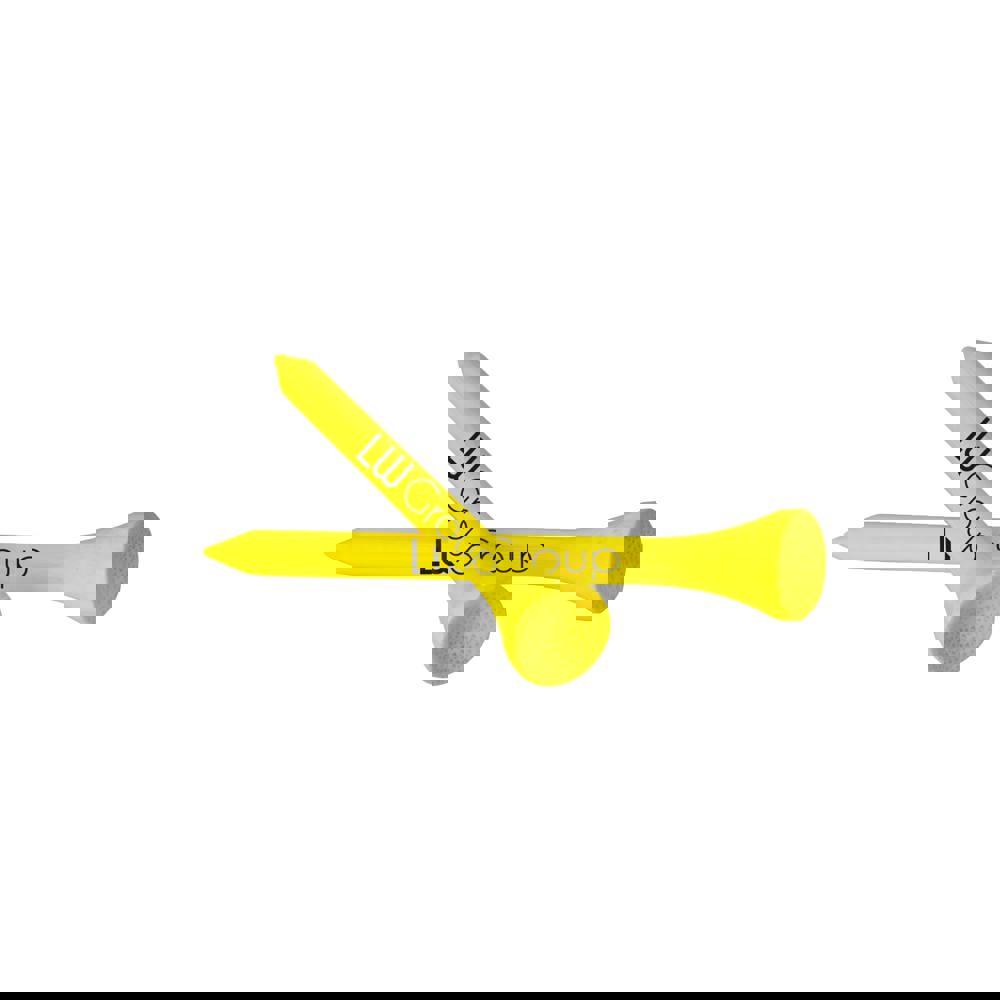 Tee aus Bambusholz 70 mm - neon gelb