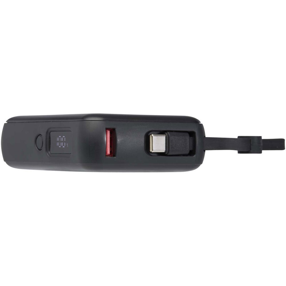 Acrux 35 W 10.000 mAh Tablet Powerbank mit integriertem Typ-C-Kabel aus recyceltem Kunststoff