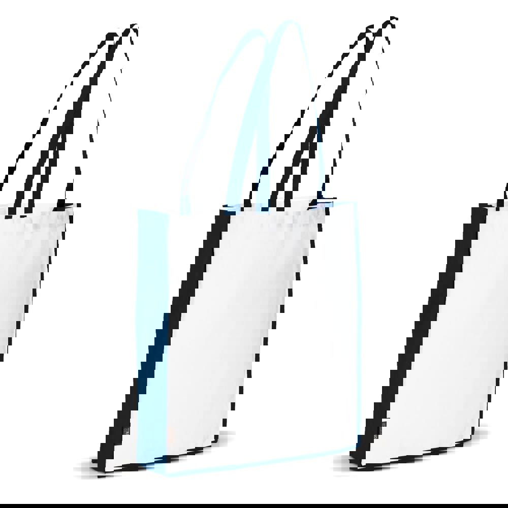 Tragetasche Non-Woven 75g/m² - Weiss / Dunkelblau