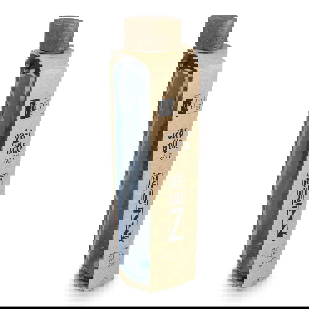 InSideOut Recycelte Glaswasserflasche ReuuZ mit Holzverschluss 650 ml