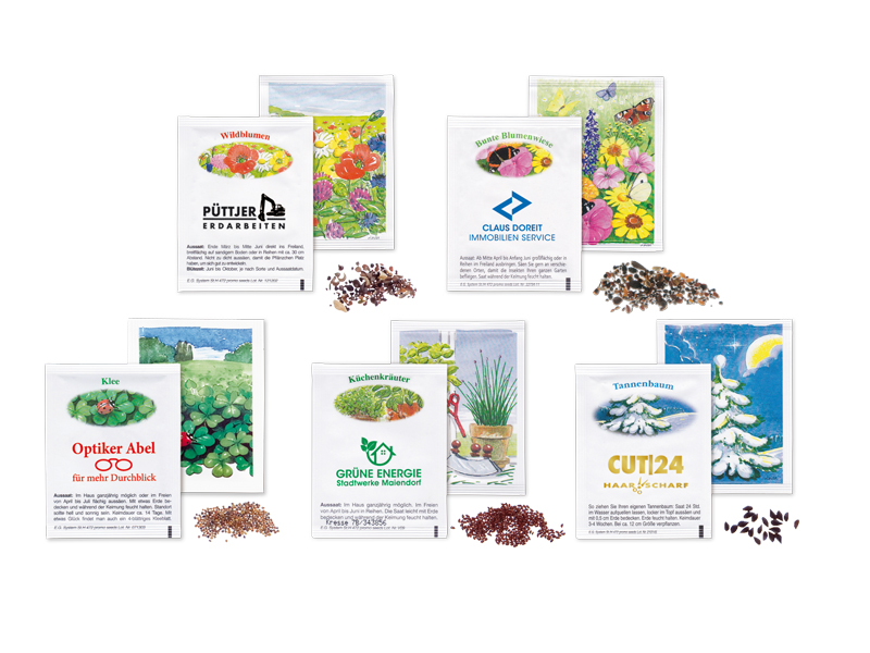 Samentütchen Standardmotive + Logo-Druck | Country Garden