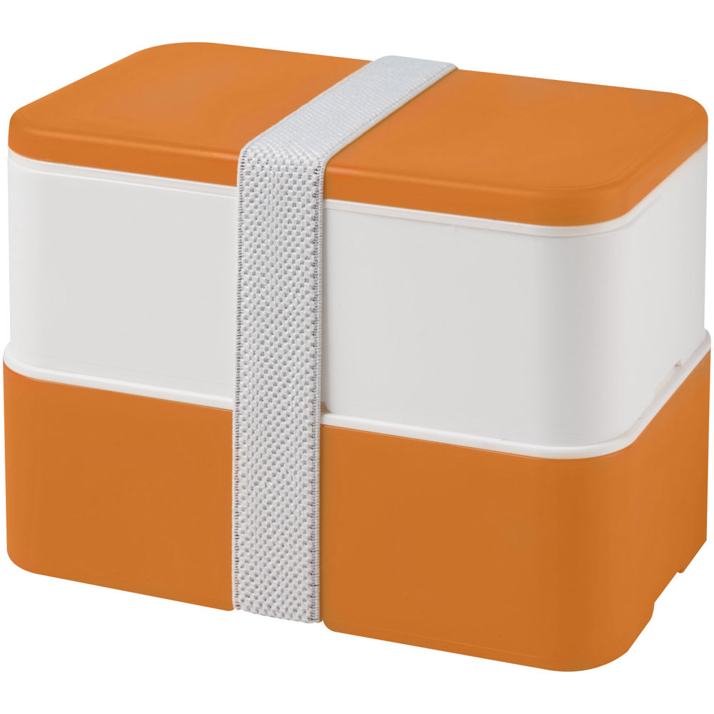 MIYO 700+700 ml Doppel-Lunchbox - orange, weiss, weiss