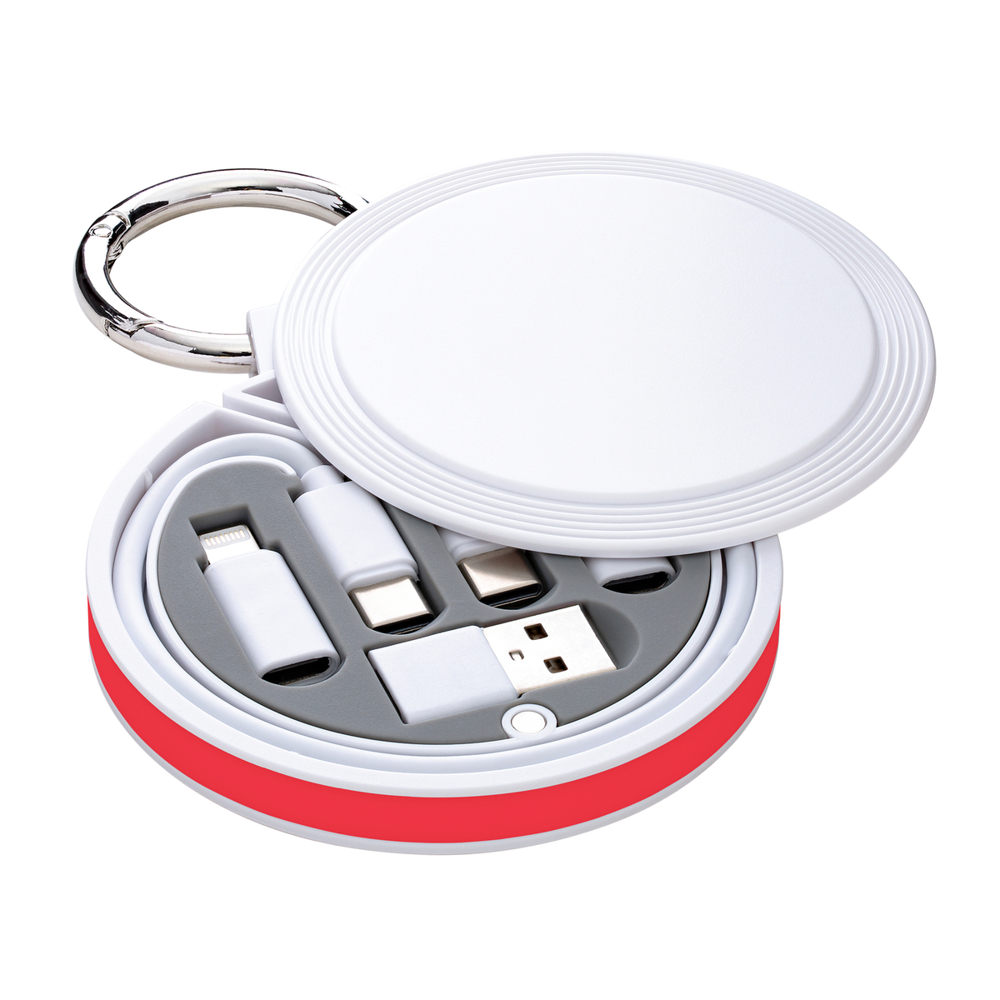 6-in-1 Ladekabel REEVES-myCONVERTICS - rot, weiß