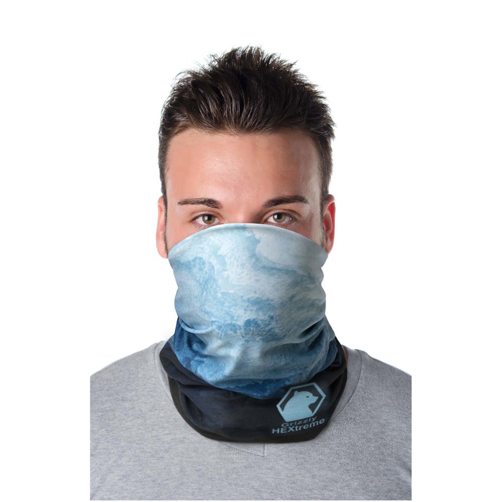 Zoya Sublimation-Multi-Schal aus RPET mit Säumen und Fleece-Schicht - navy