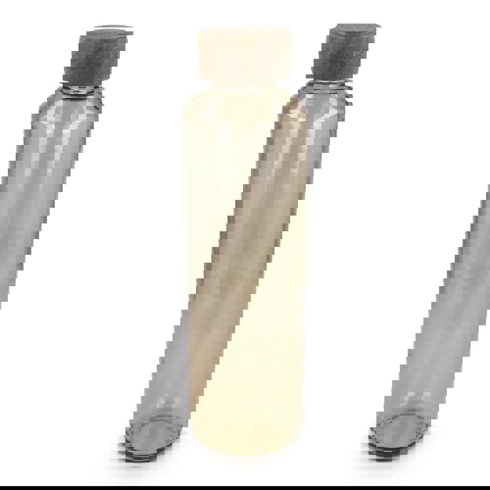 InSideOut Recycelte Glaswasserflasche ReuuZ mit Holzverschluss 650 ml - Transparent / Braun