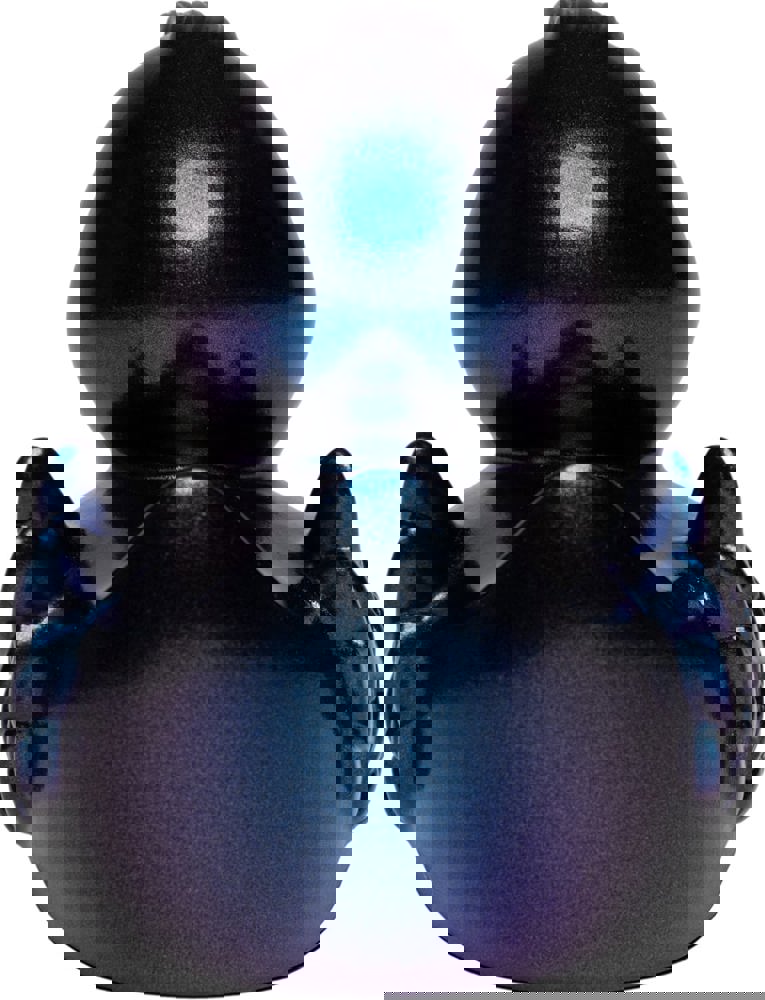 Quietsche-Ente, metallic/blau, 7,5 cm